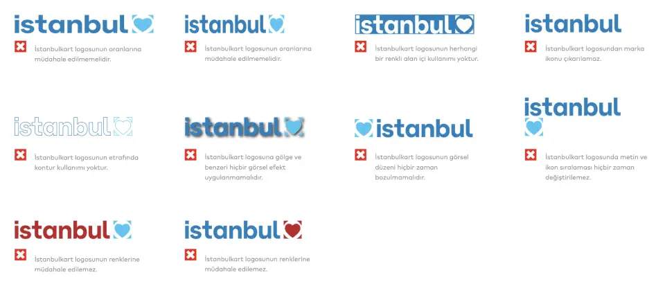Hatalı İstanbulkart logo kullanımı örnekleri
